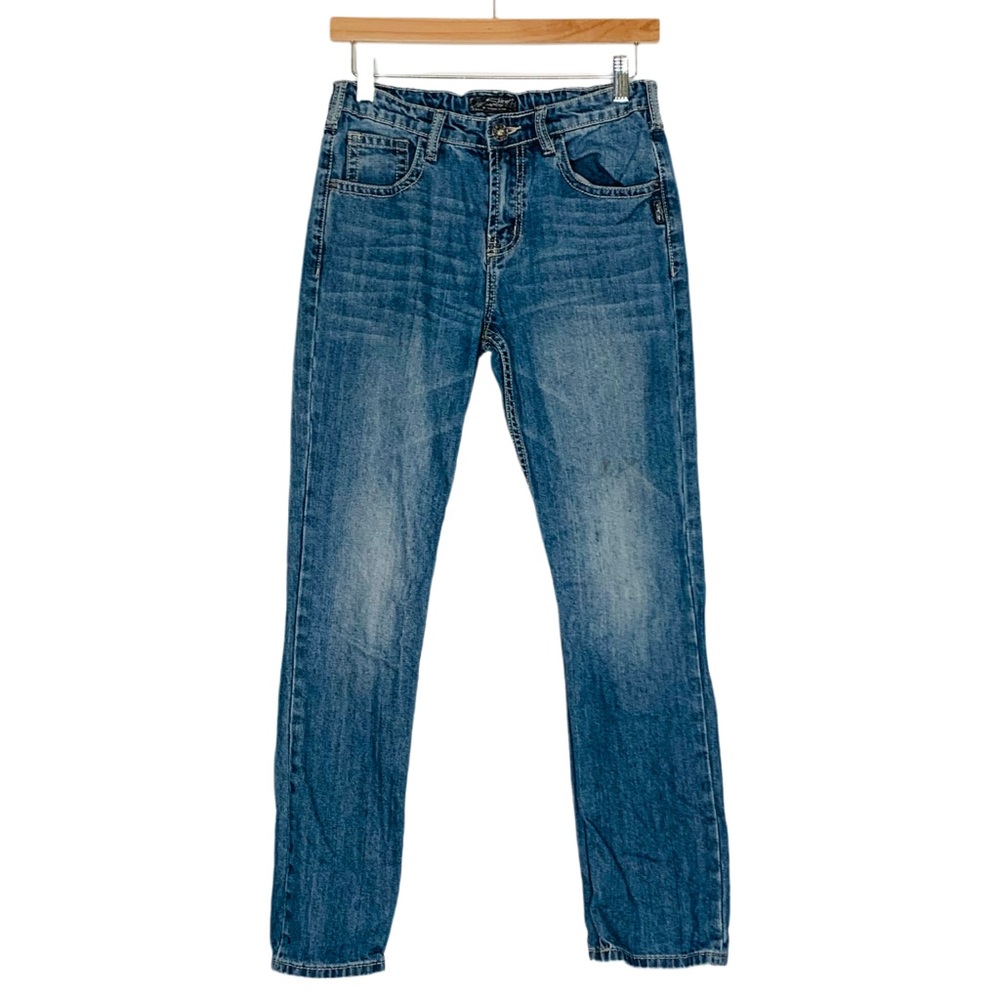 Silver Jeans Pants Girls 14 Blue Denim Benny Adjustable Waist Cotton Blend